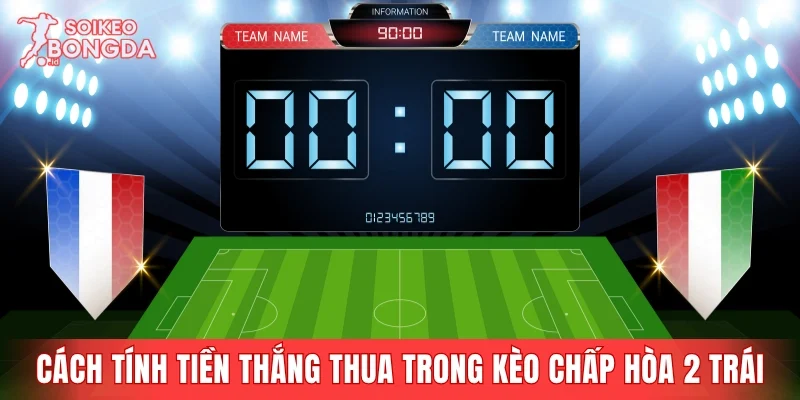 Cách tính tiền thắng thua trong kèo chấp hòa 2 trái